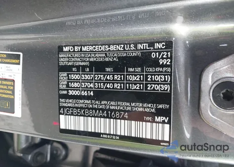 2021 Mercedes-Benz Gle 450 4Matic from USA, damaged, VIN 4JGFB5KB8MA416874